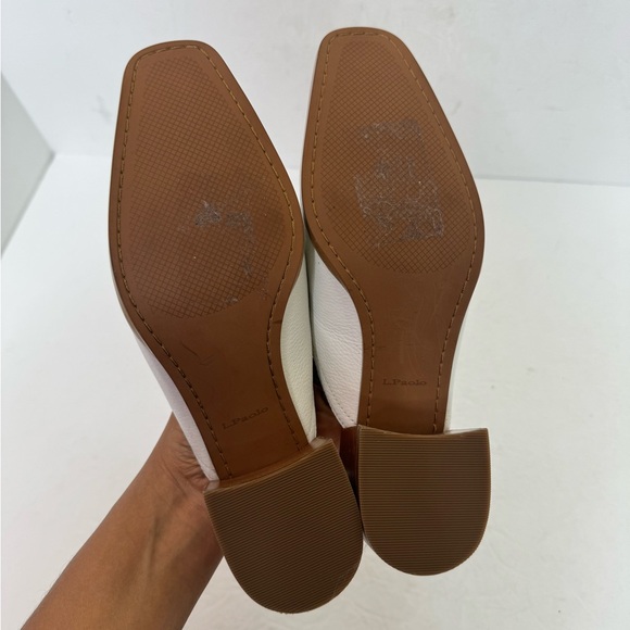 Linea Paolo Galia Pebbled Leather Mules White - Picture 9 of 10